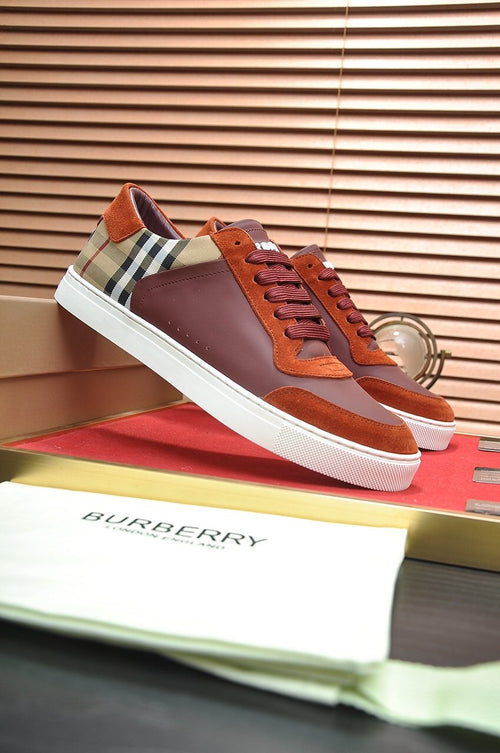 Burberry Check Heel Low-Top Sneakers — hero