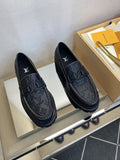 Louis Vuitton Black Monogram Lug Sole Loafers — hero
