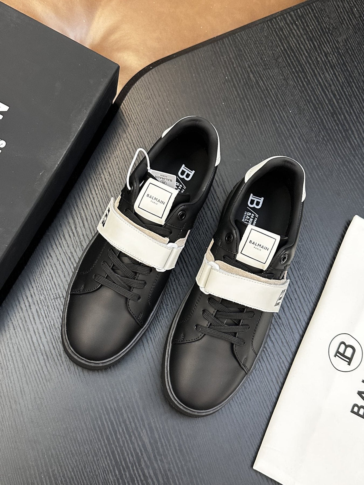 Balmain B-Skate Strap Sneakers — front