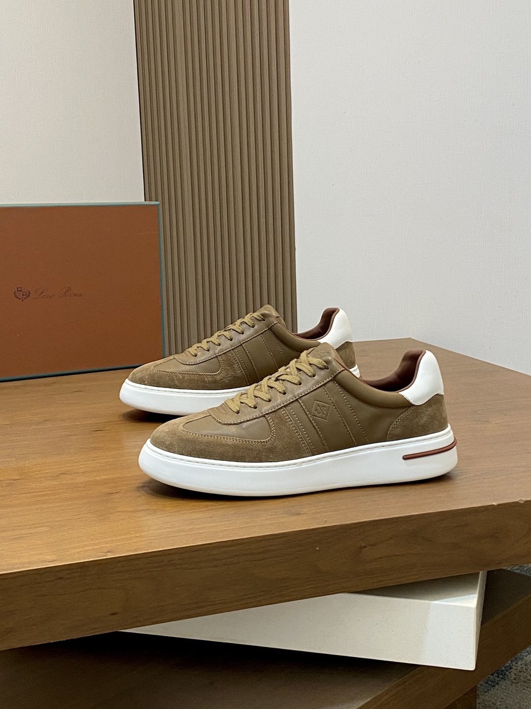 Loro Piana Tan Low-Top Sneakers — front