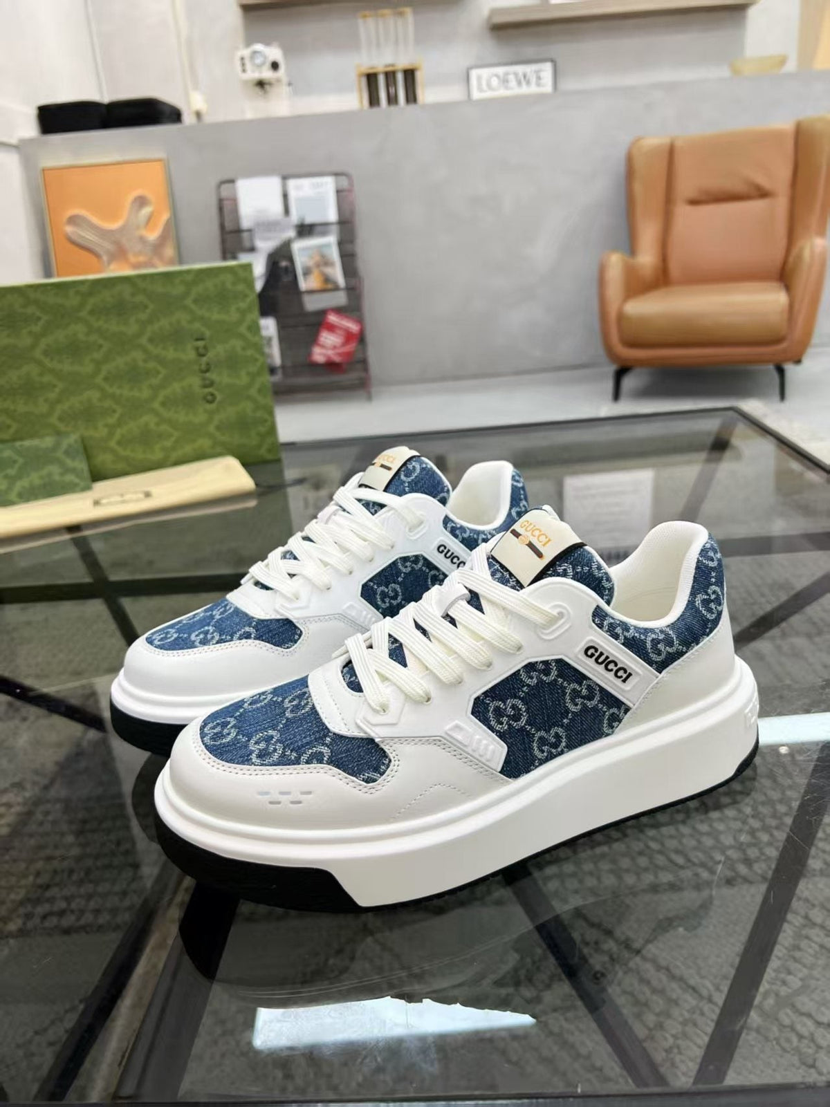 Gucci Monogram Low-Top Sneakers — front