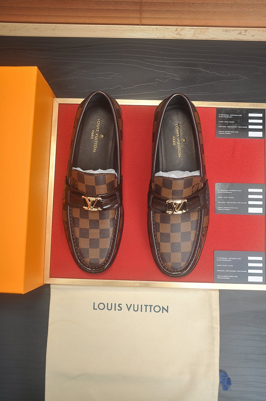 Louis Vuitton Checkerboard Buckle Loafers — front