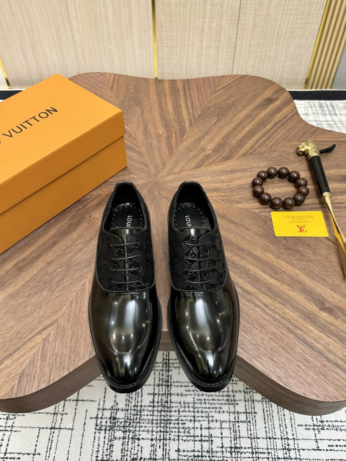 Louis Vuitton Textured Vamp Lace-Up Dress Shoes — front