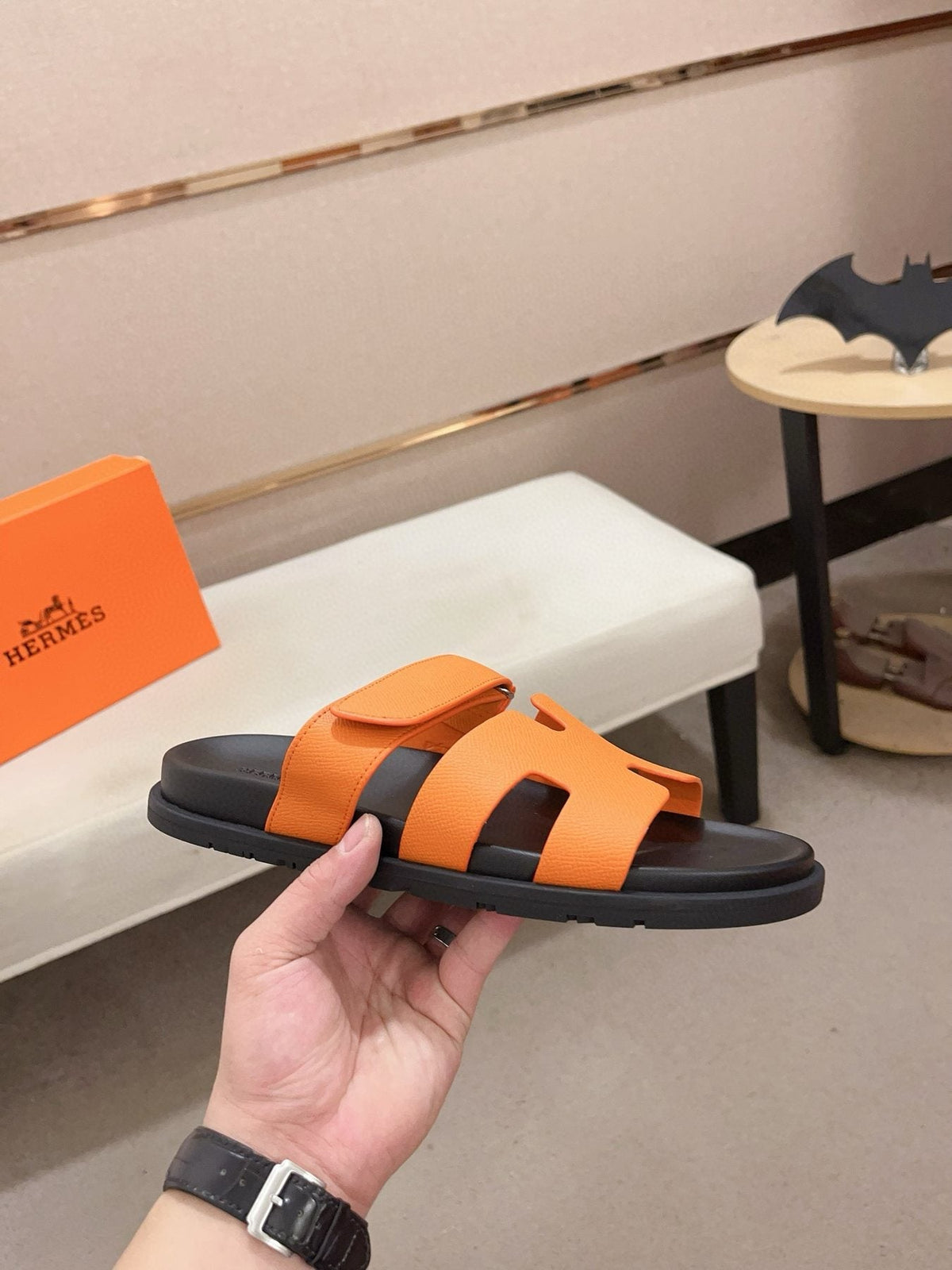 Hermès H-Cutout Slide Sandals — side