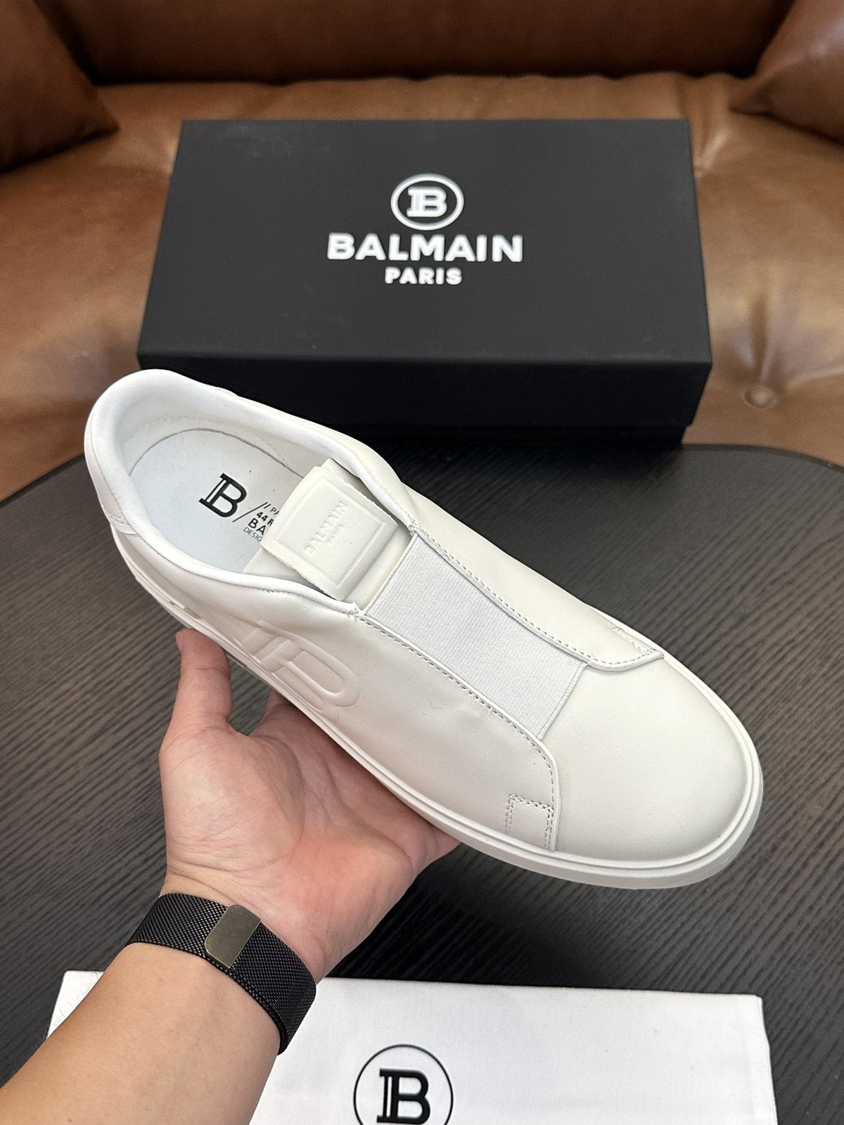 Balmain B-Skate Slip-On Sneakers — front