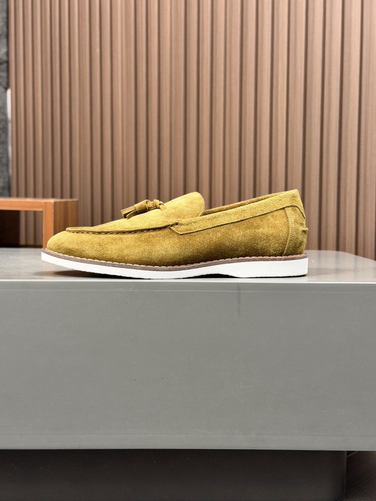 Brunello Cucinelli Tan Brown Tassel Loafers — front