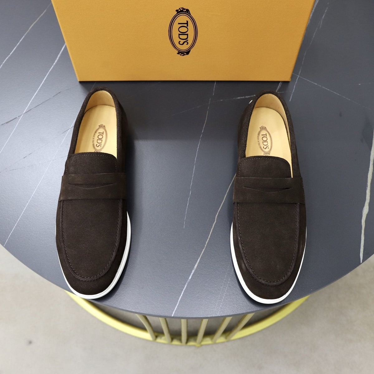 Tod's Brown Leather Slip-On Loafers — front