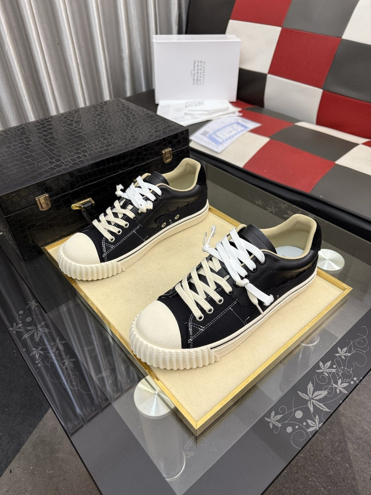 Maison Margiela Paneled Low-Top Sneakers — front