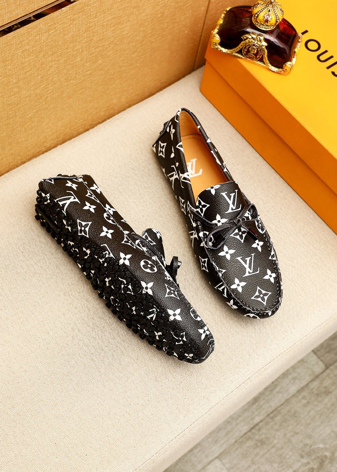 Louis Vuitton Monogram Driving Loafers — front