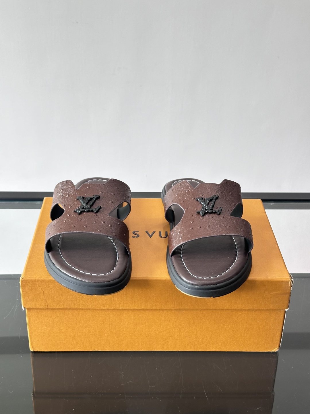 Louis Vuitton Isola Monogram Slide Sandals — front