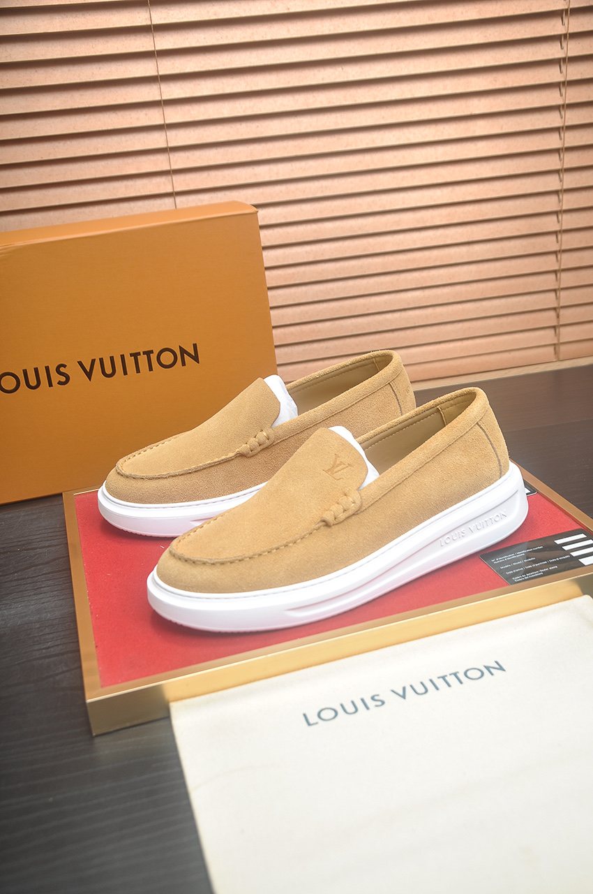Louis Vuitton Men’s Moc-Toe Slip-On Shoes — front