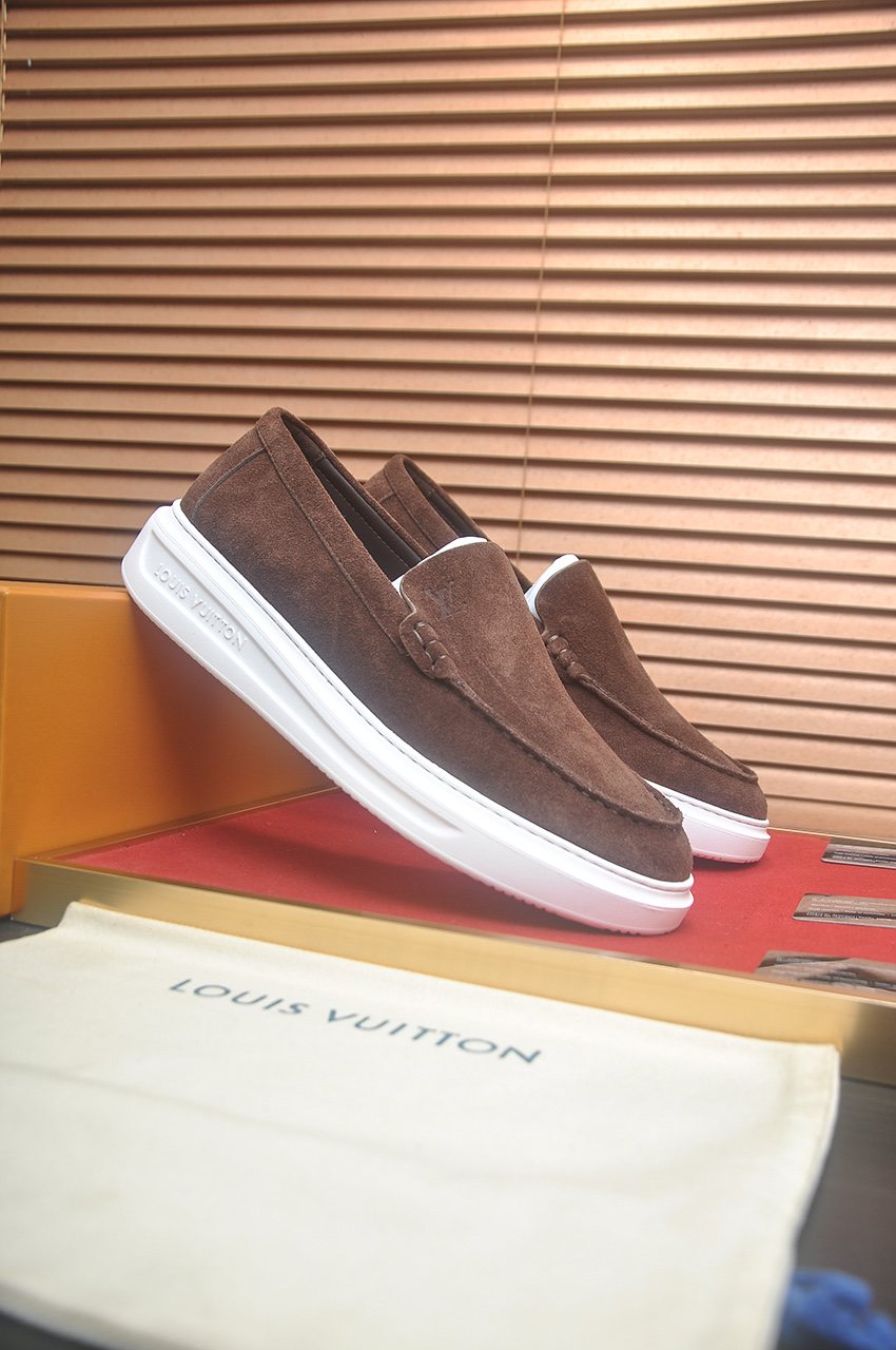 Louis Vuitton Men’s Moc-Toe Slip-On Shoes — front