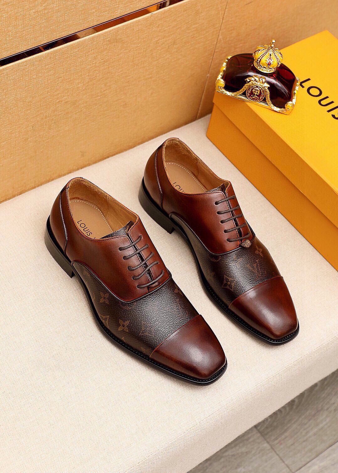 Louis Vuitton Monogram Lace-Up Dress Shoes — front