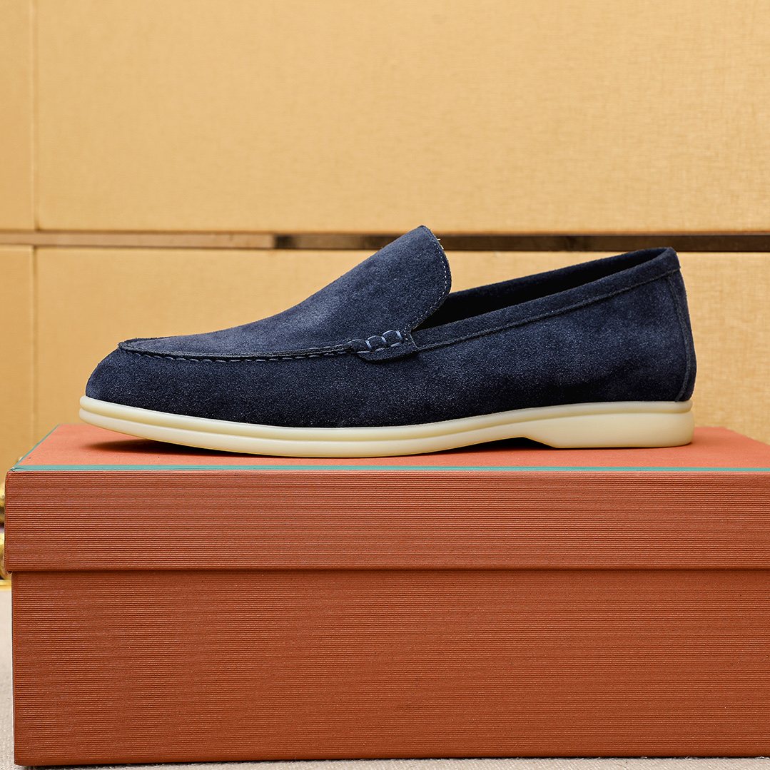 Loro Piana Suede Slip-On Loafers — side