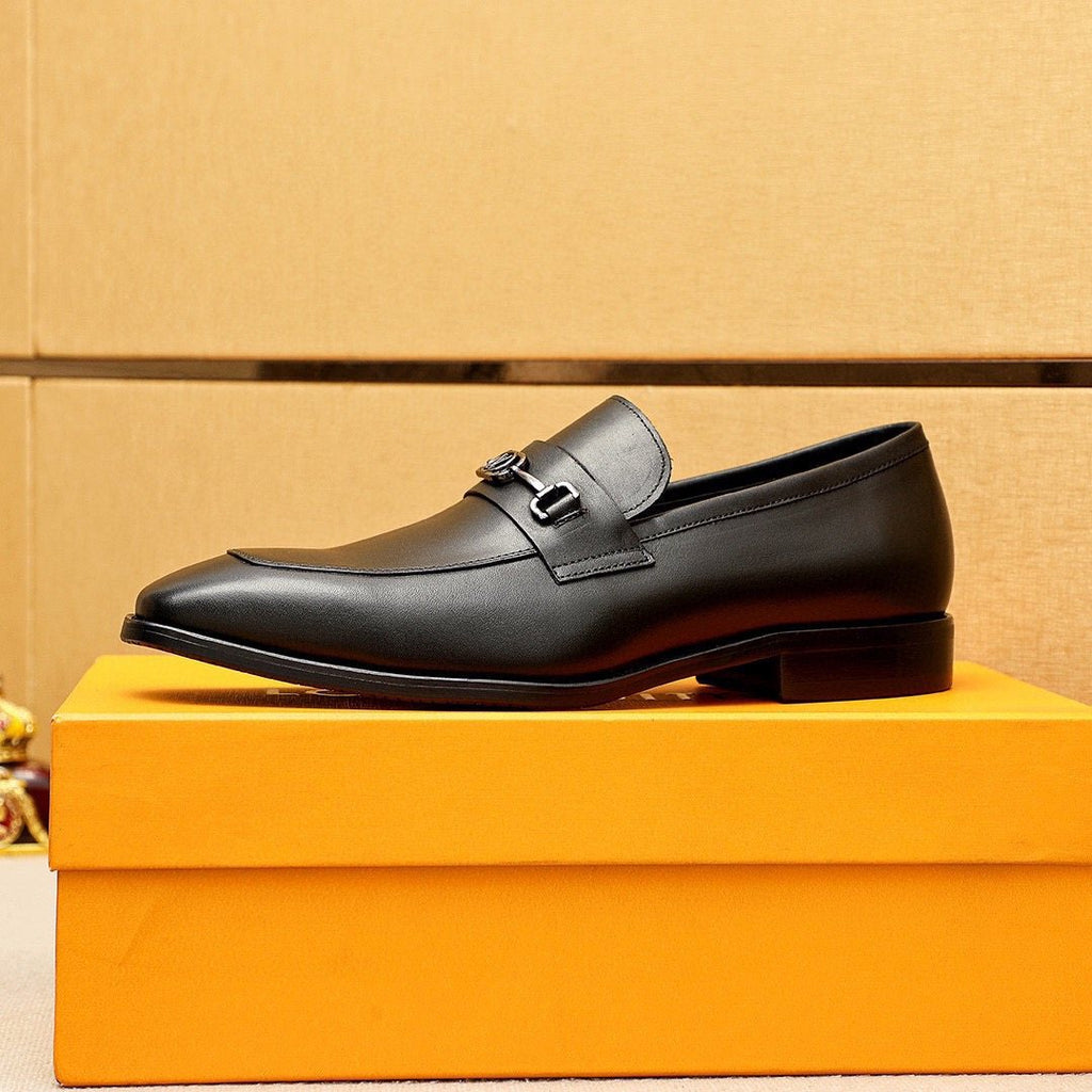 Louis Vuitton Metal-Bit Leather Loafers — side