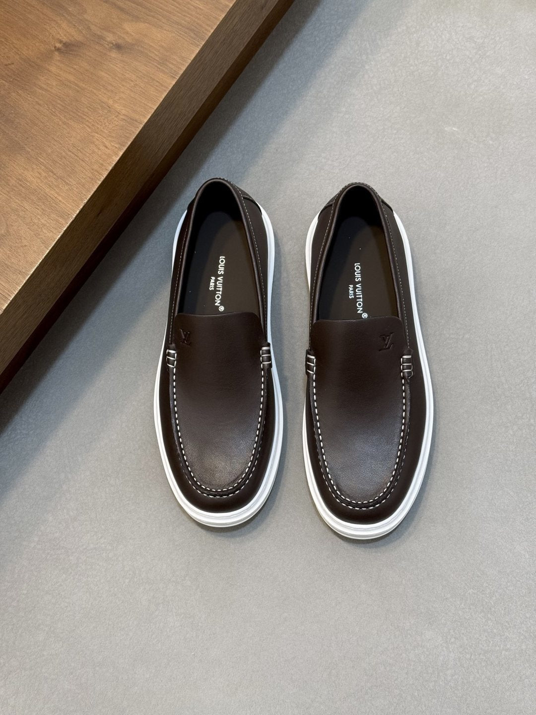 Louis Vuitton Contrast-Stitched Slip-On Sneakers — front