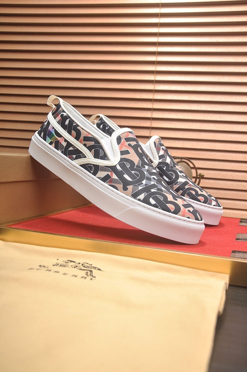 Burberry Patterned Slip-On Sneakers — front