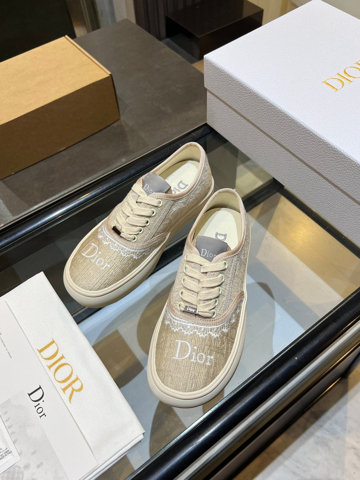 Dior Embroidered Canvas Low-Top Sneakers — hero