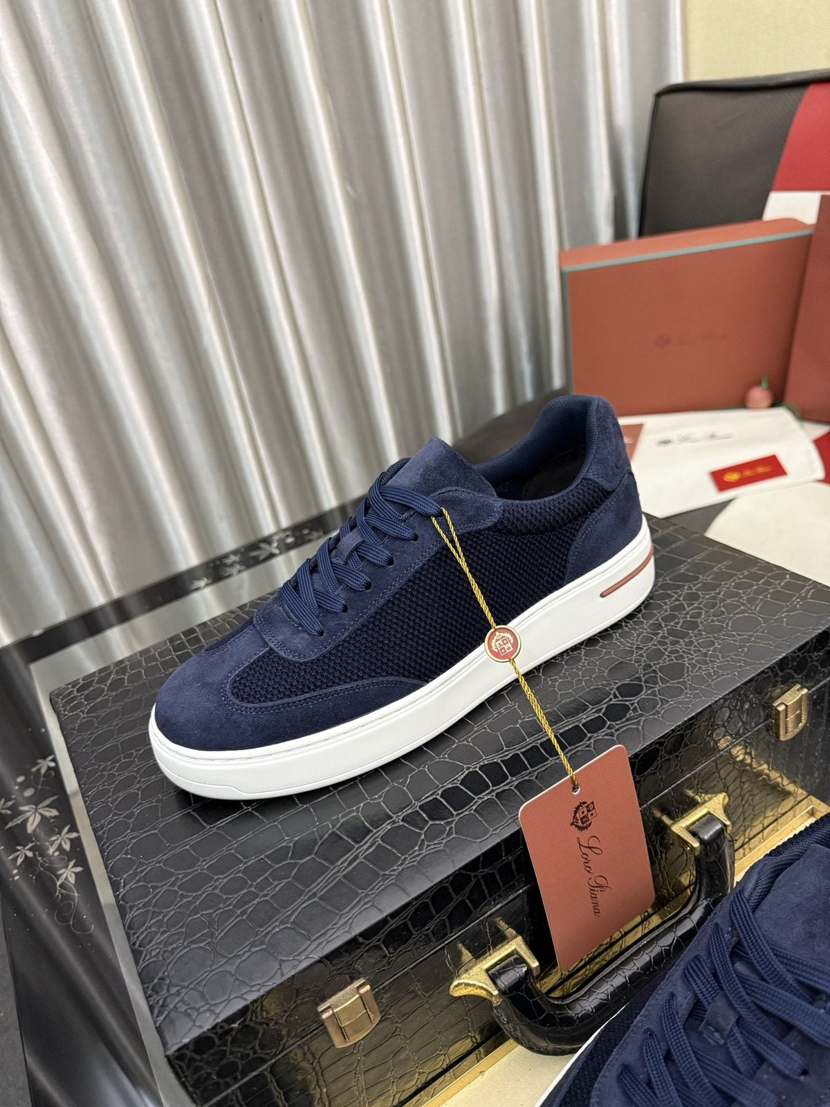 Textured Low-Top Sneakers — front