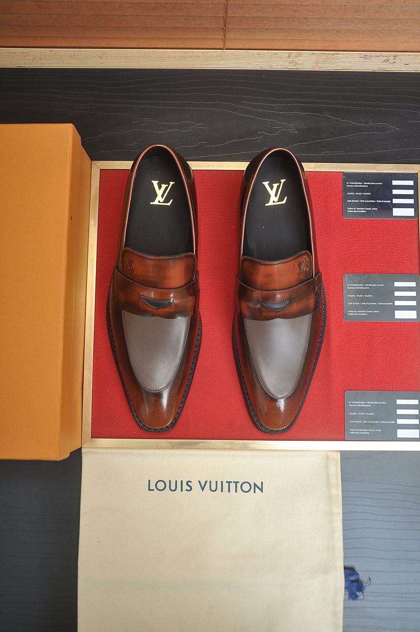 Louis Vuitton Checkered Buckle Loafers — front