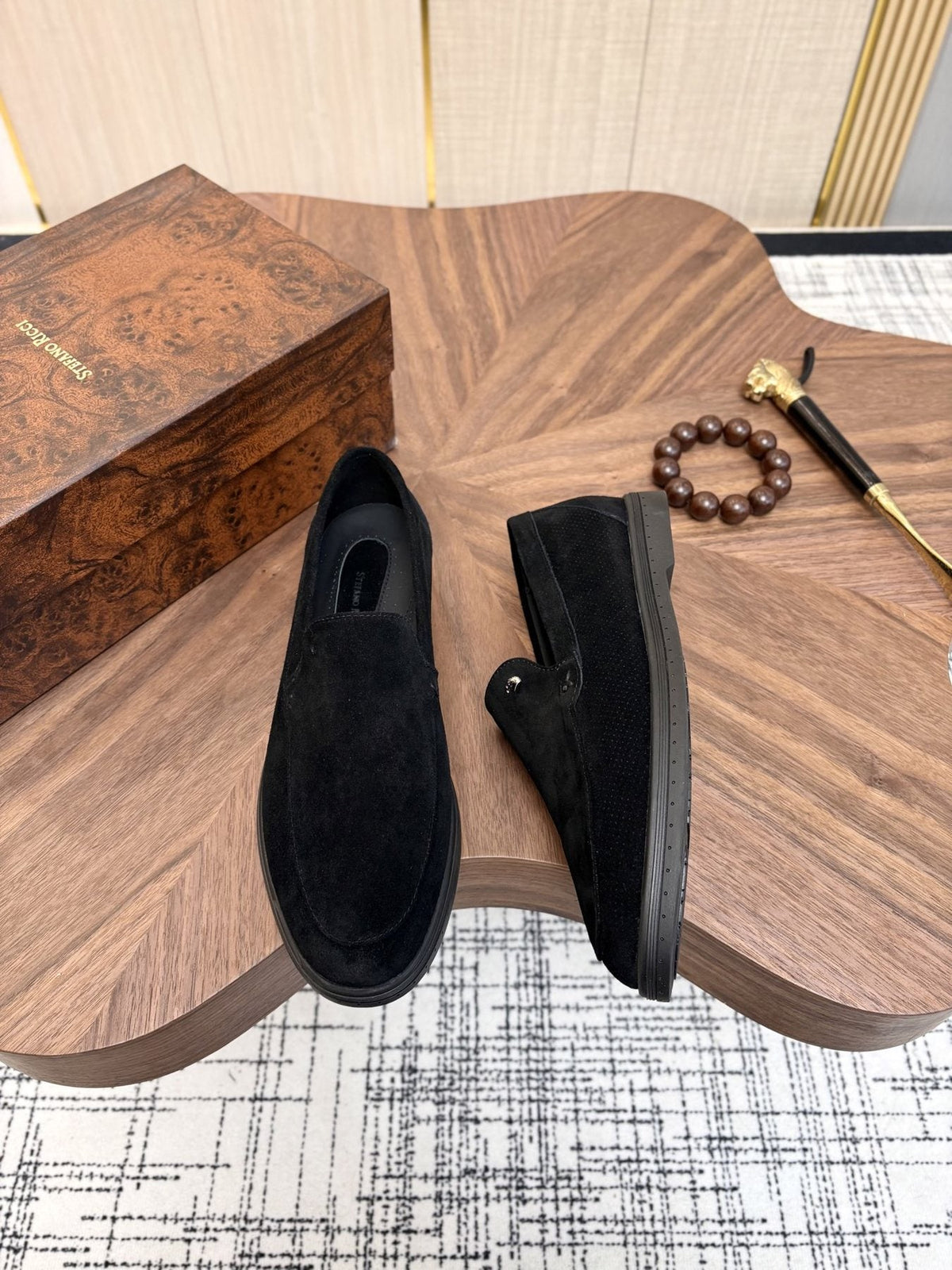 Stefano Ricci Perforated Slip-On Shoes — front