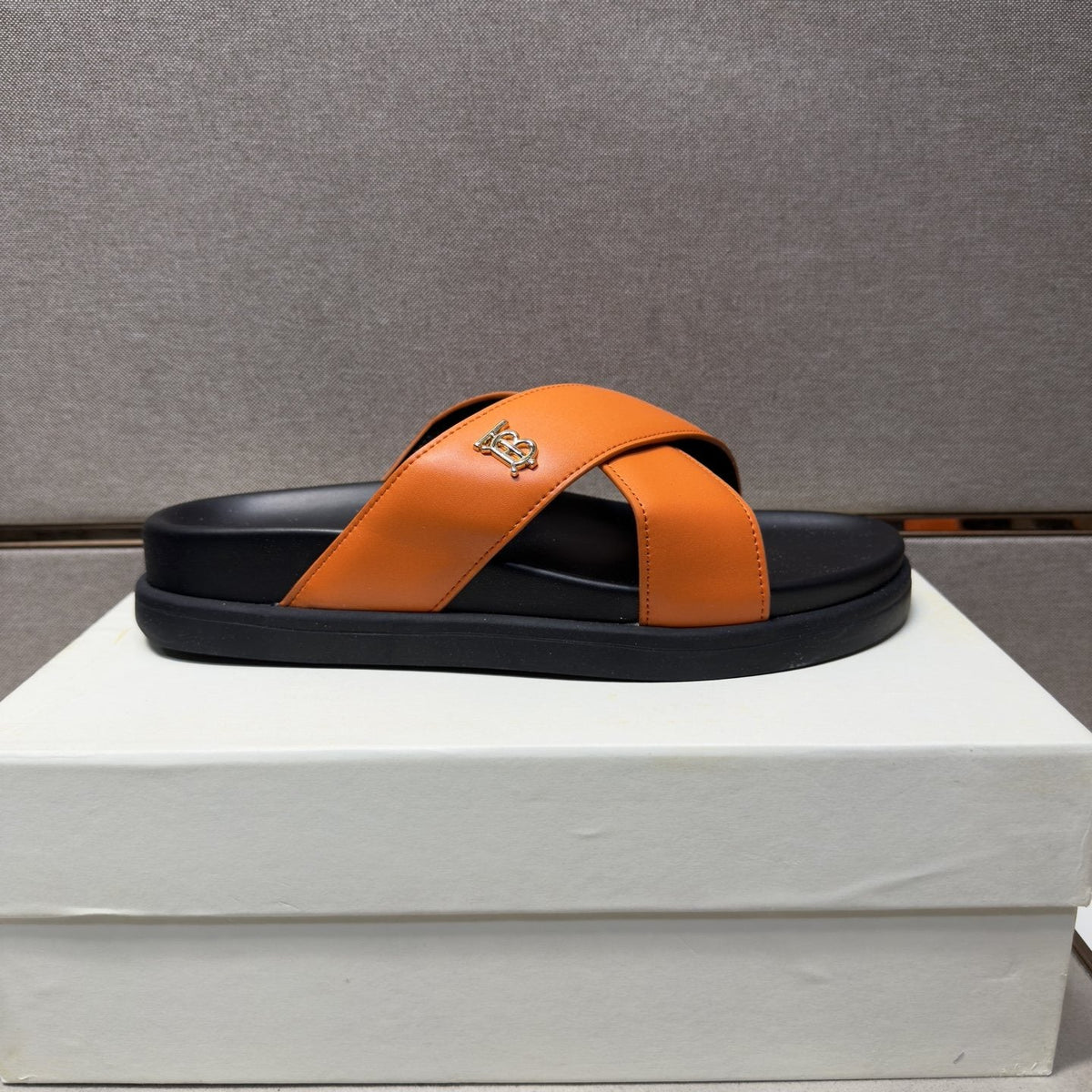 Burberry Cross-Strap Slide Sandals — front