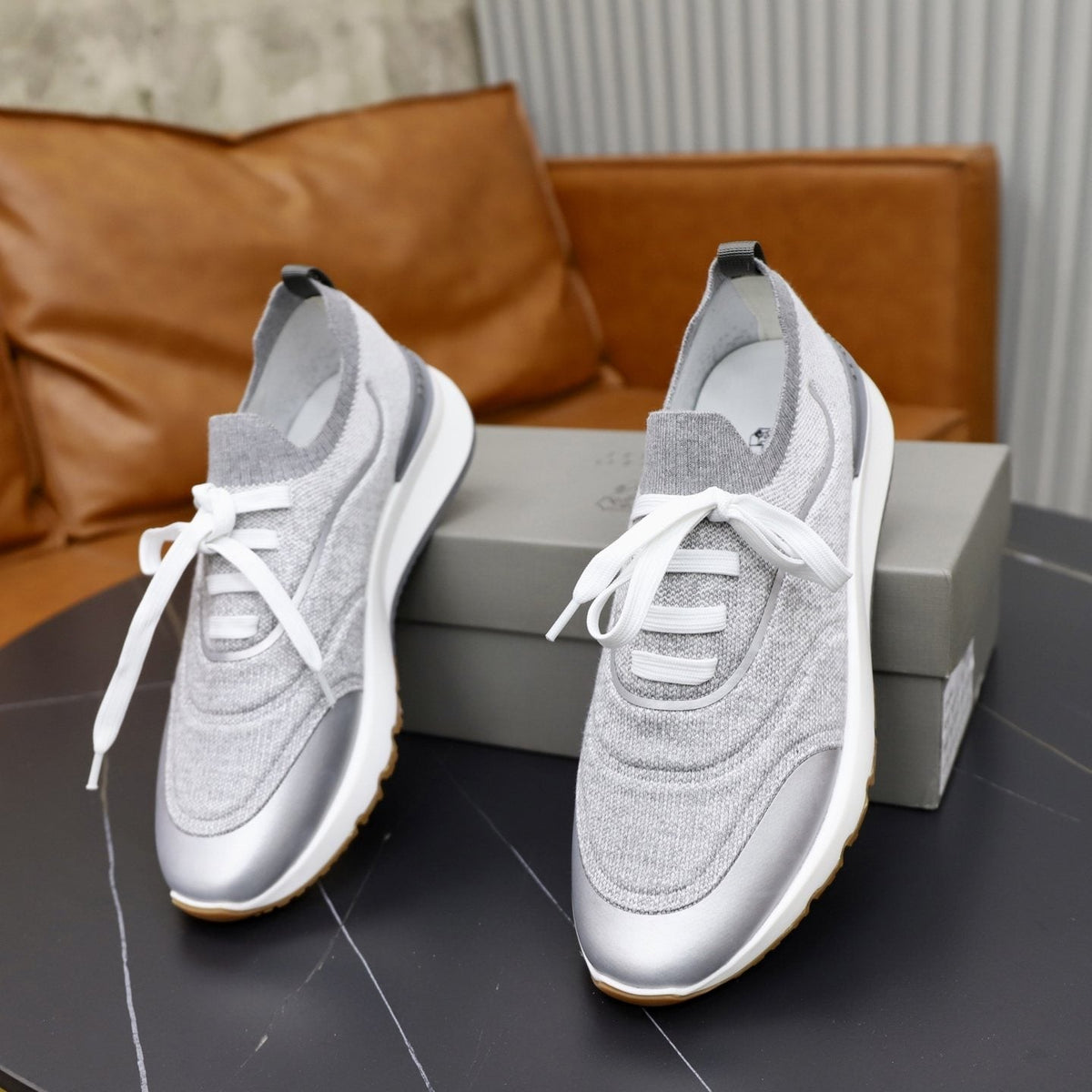 Brunello Cucinelli Low-Top Lace-Up Sneakers — front