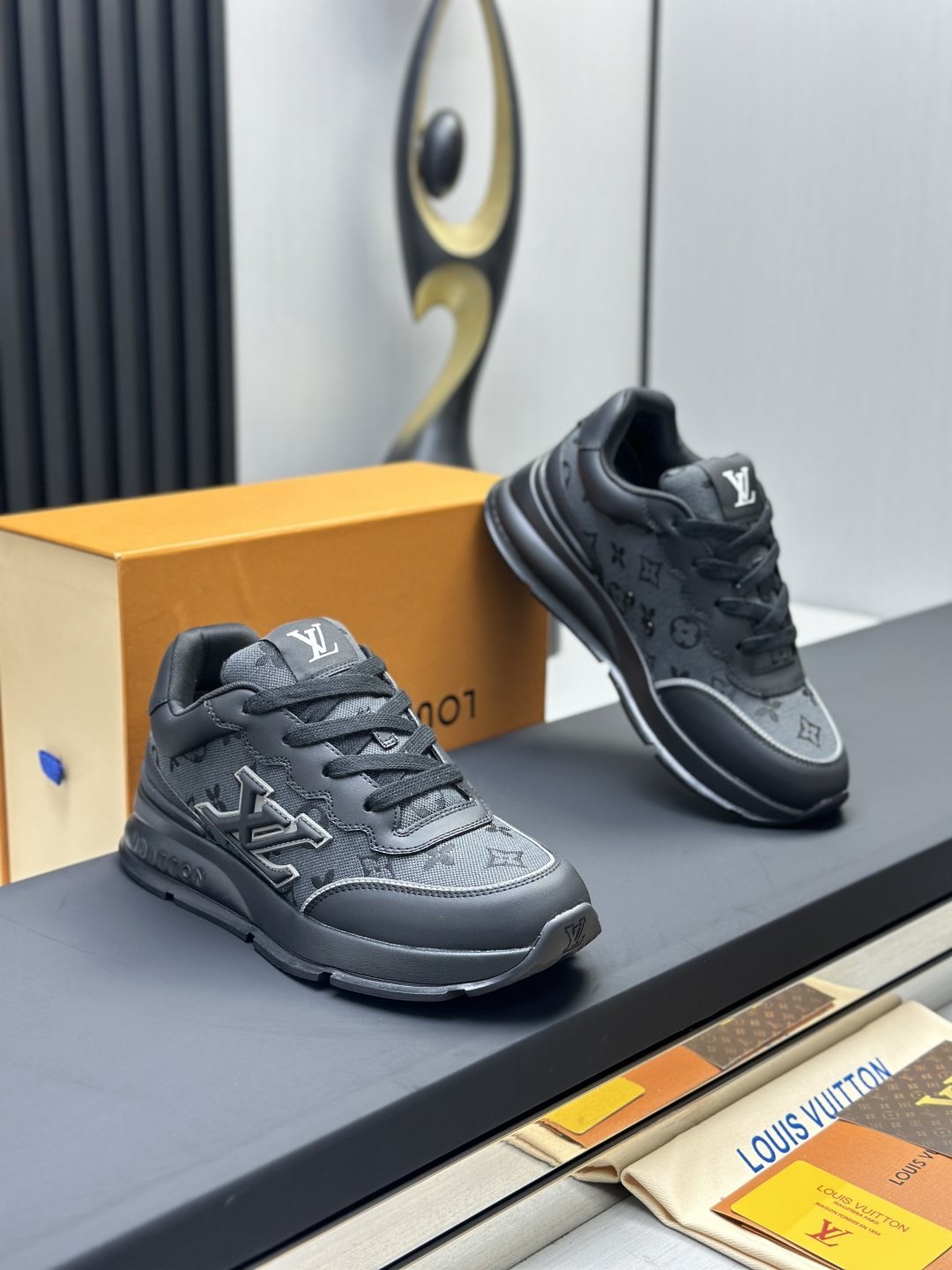 Louis Vuitton Low-Top Lace-Up Sneakers — front