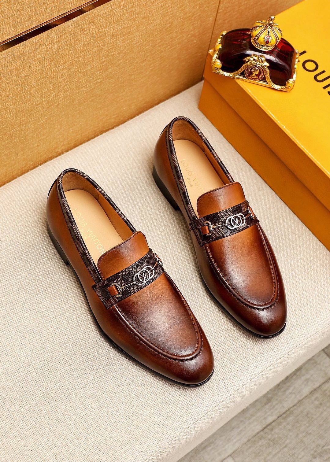 Louis Vuitton Metal Buckle Loafers — front