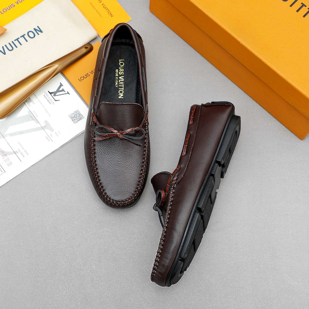 Louis Vuitton Bow Moc-Toe Loafers — model