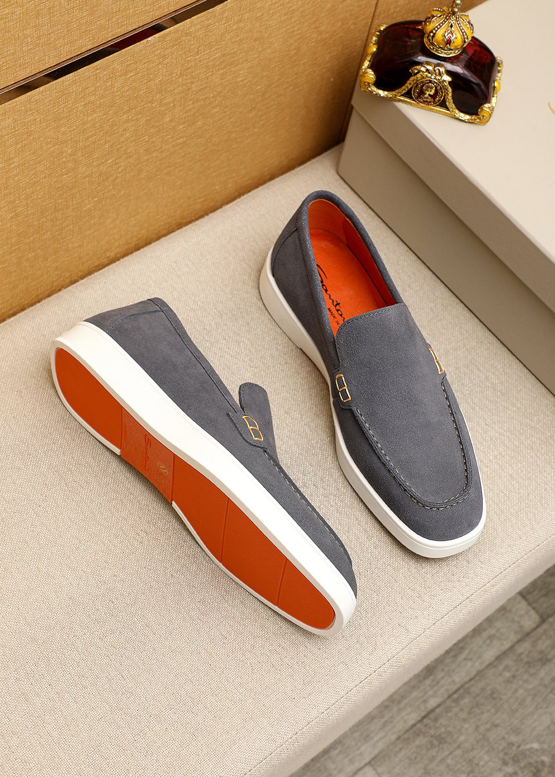 Santoni Moc-Toe Slip-On Shoes — front