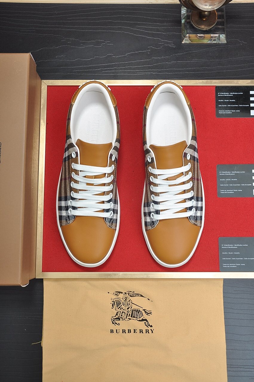 Burberry Check Panel Low-Top Sneakers — front