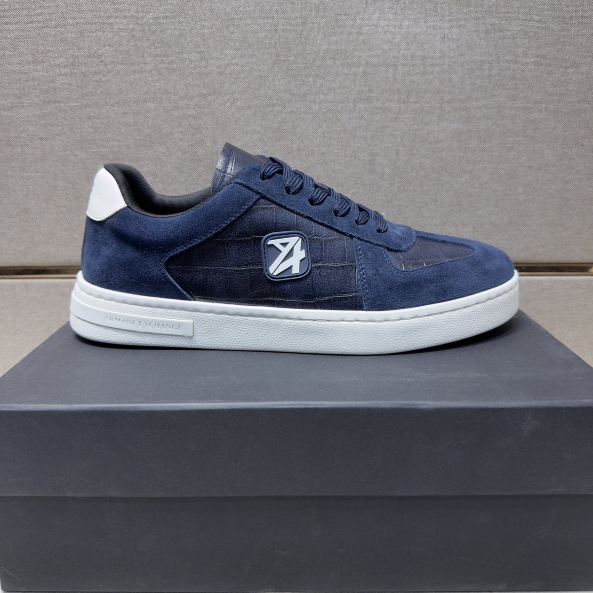 Armani Exchange Paneled Low-Top Sneakers — front