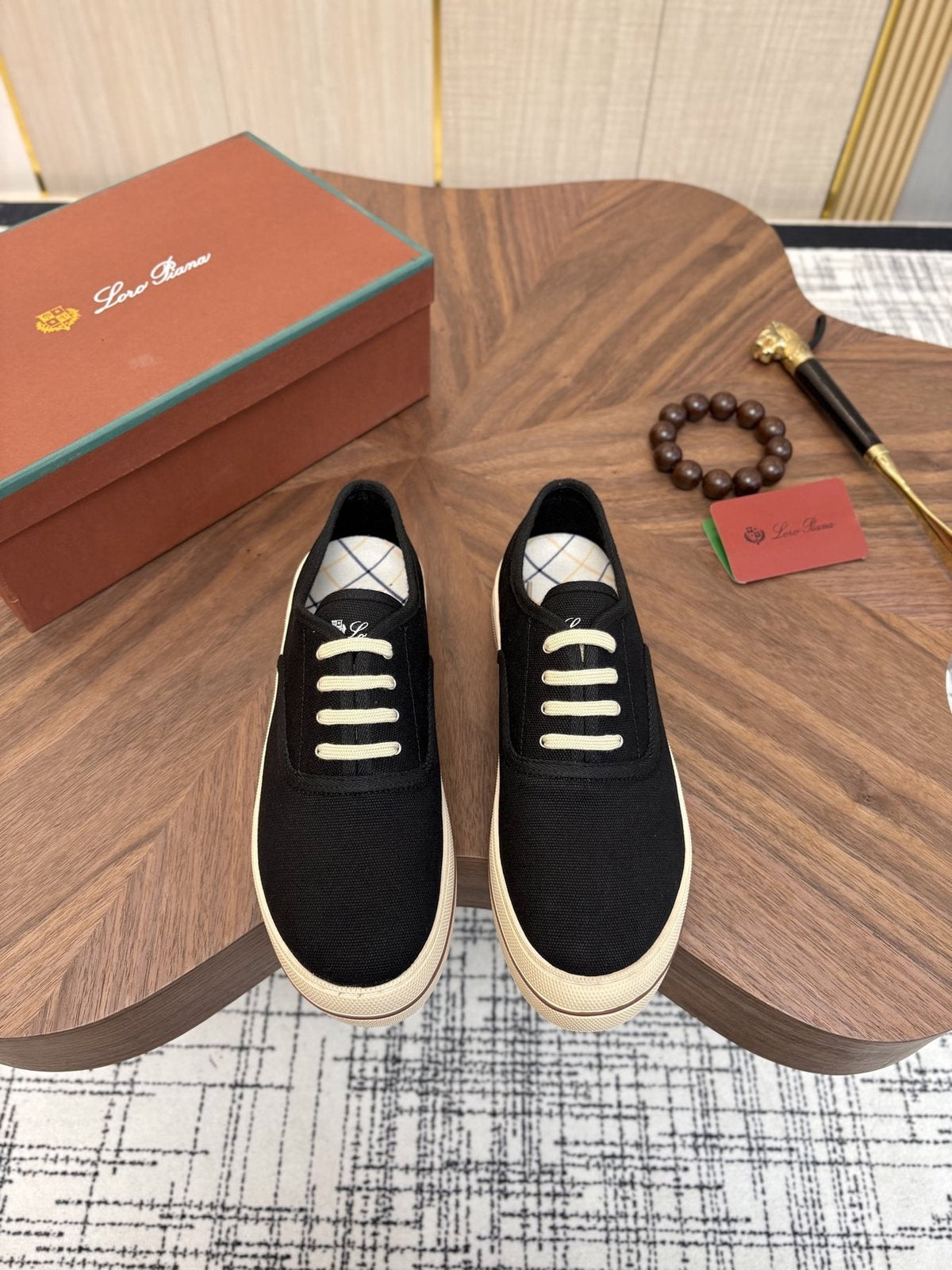 Loro Piana Low-Top Canvas Sneakers — front