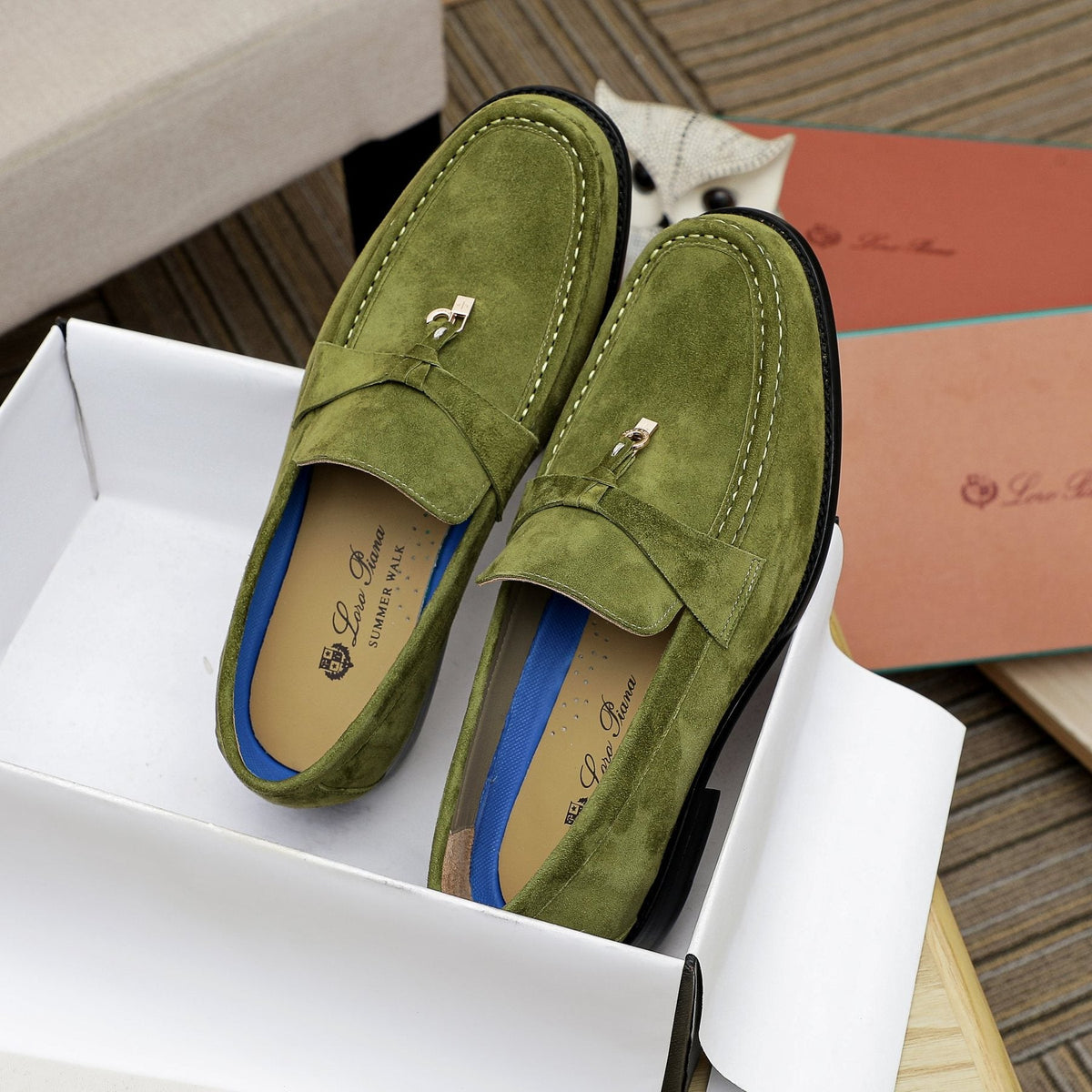 Loro Piana Textured Moccasin Loafers — front