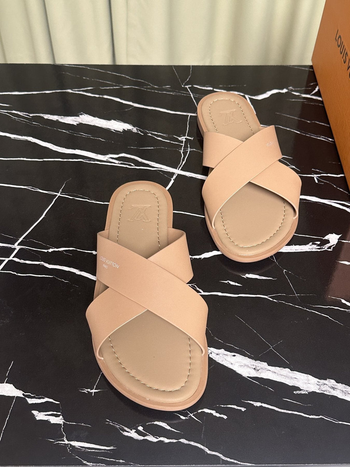 Louis Vuitton Crossover Slide Sandals — front