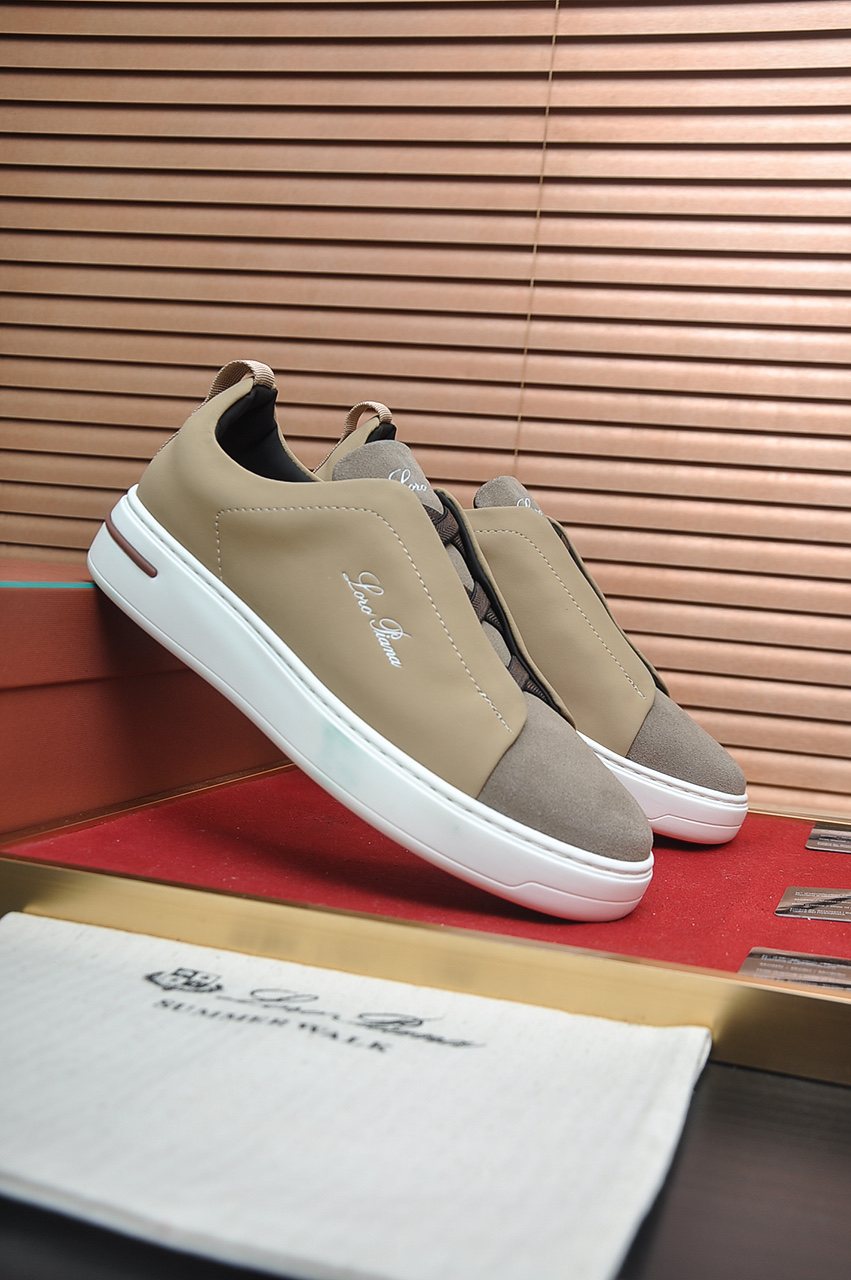 微商相册测试鞋子-Loro Piana Low-Top Slip-On Sneakers — front
