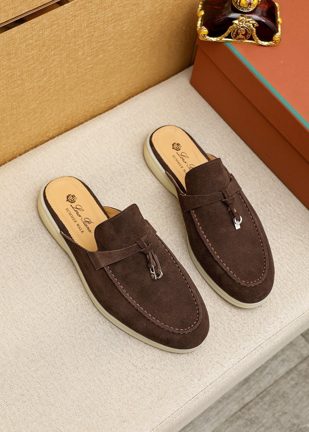 Loro Piana Tassel Backless Loafers — front