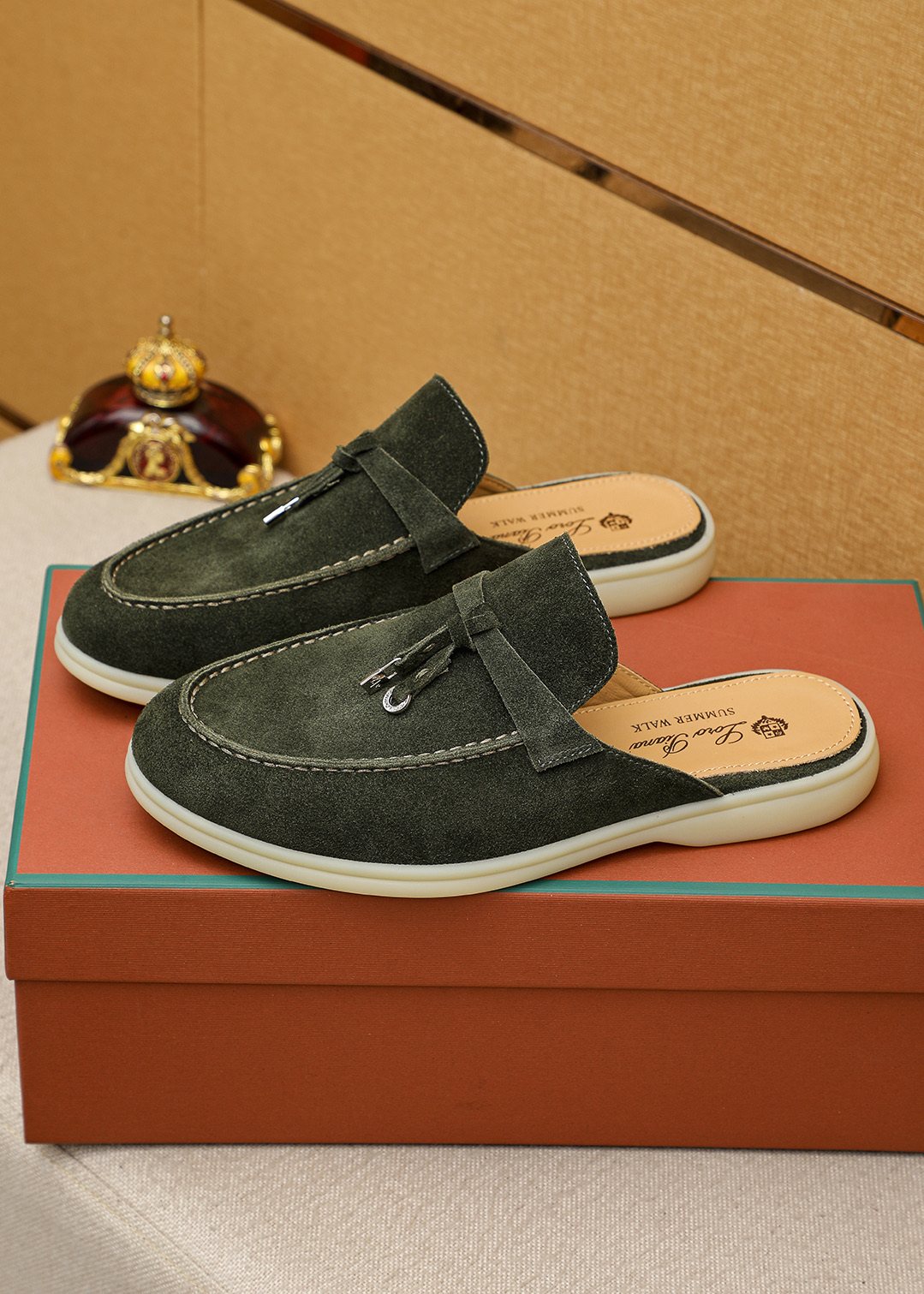 Loro Piana Tassel Backless Loafers — side