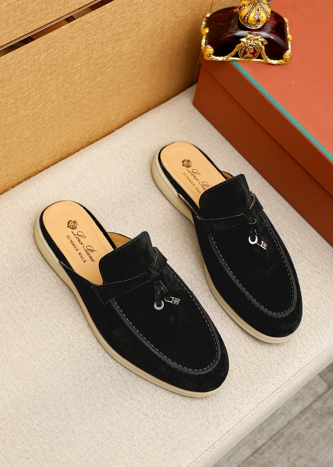 Loro Piana Tassel Backless Loafers — front