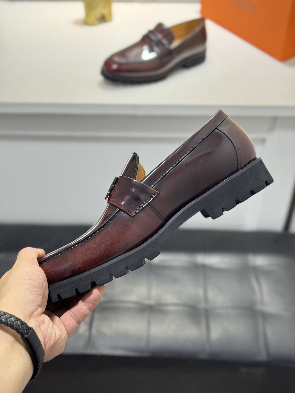 Hermès Lug Sole Loafers — side