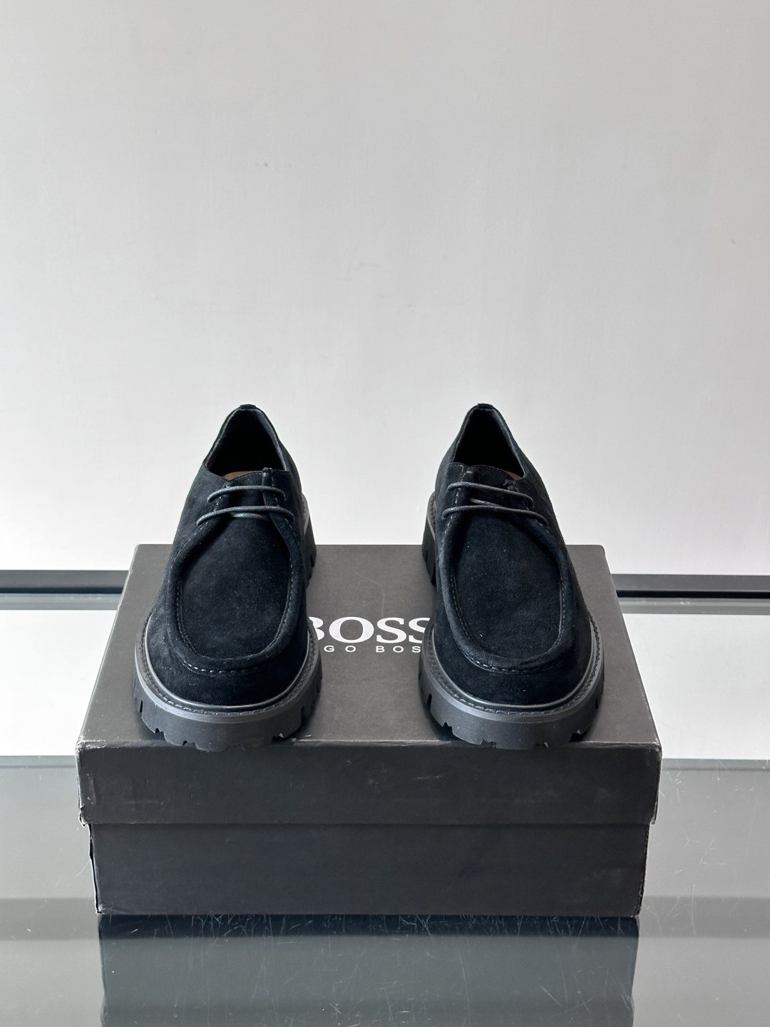 BOSS Suede Lug Sole Derby Shoes — front