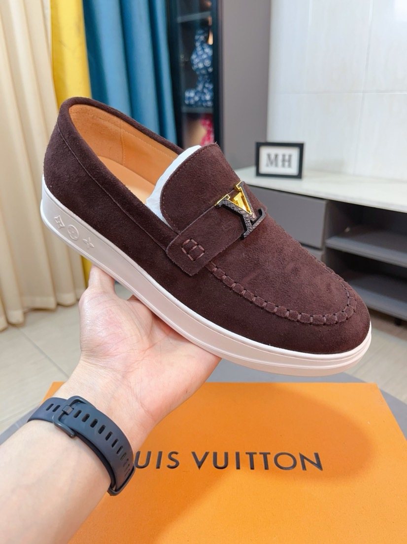 Louis Vuitton Moc-Toe Slip-On Loafers — front