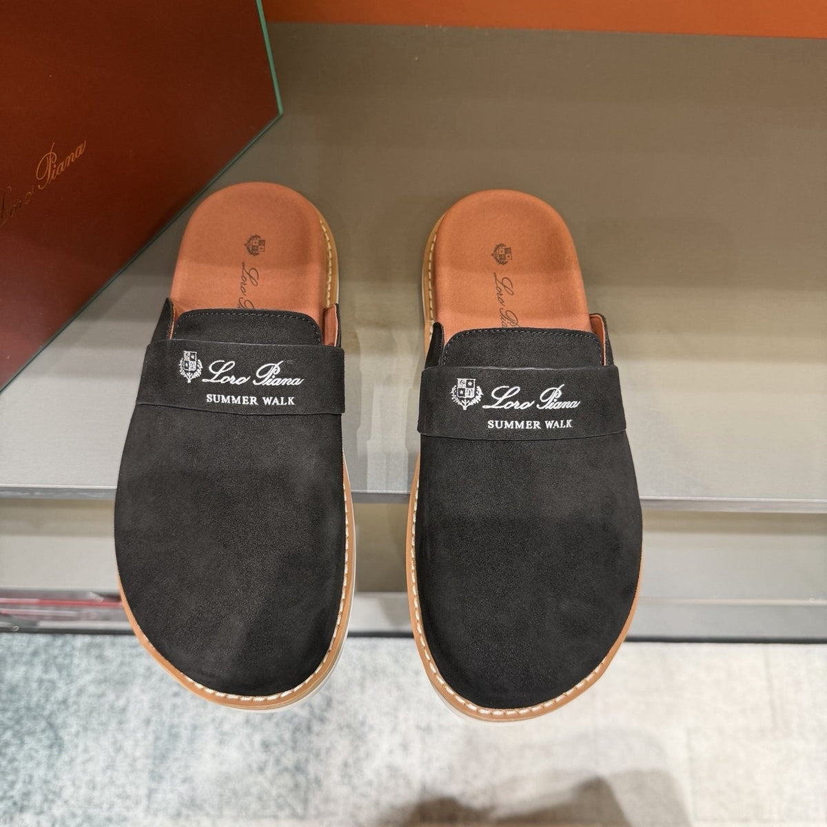 Loro Piana Open-Back Loafer Mules — front