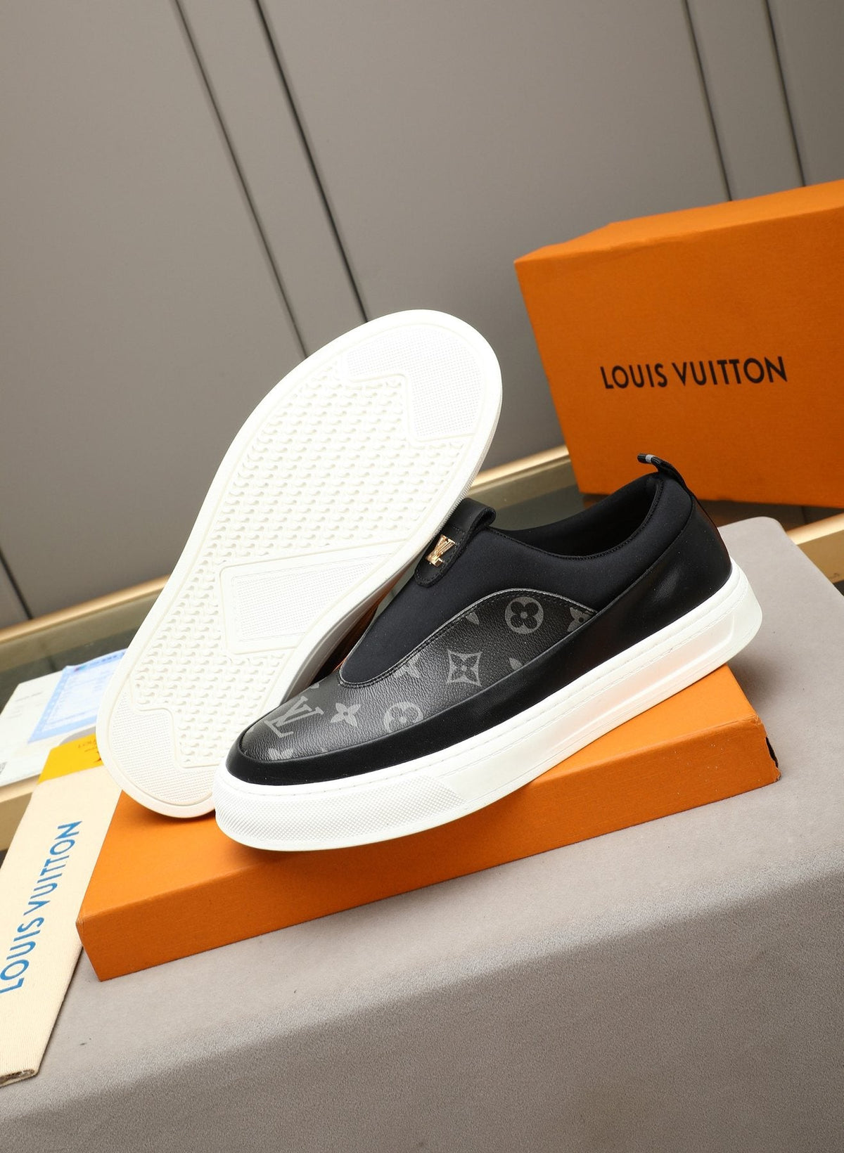 Louis Vuitton Monogram Slip-On Sneakers — front