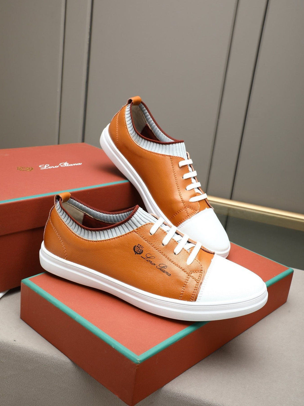 Loro Piana Lace-Up Low-Top Sneakers — front