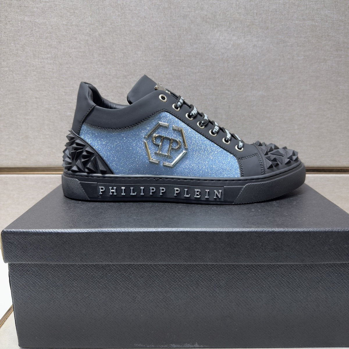 Philipp Plein Textured Logo High-Top Sneakers — front