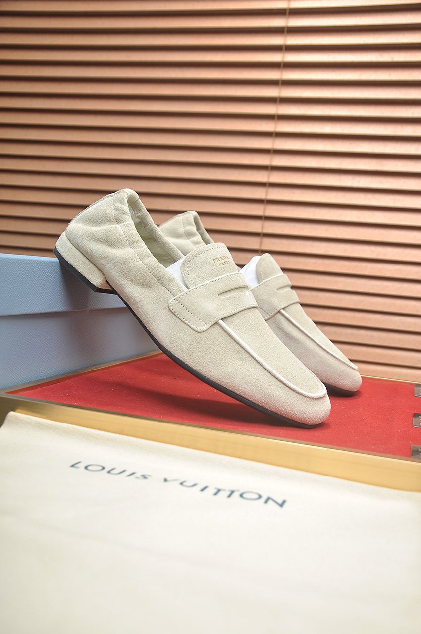 Prada Strap-Detail Slip-On Loafers — front
