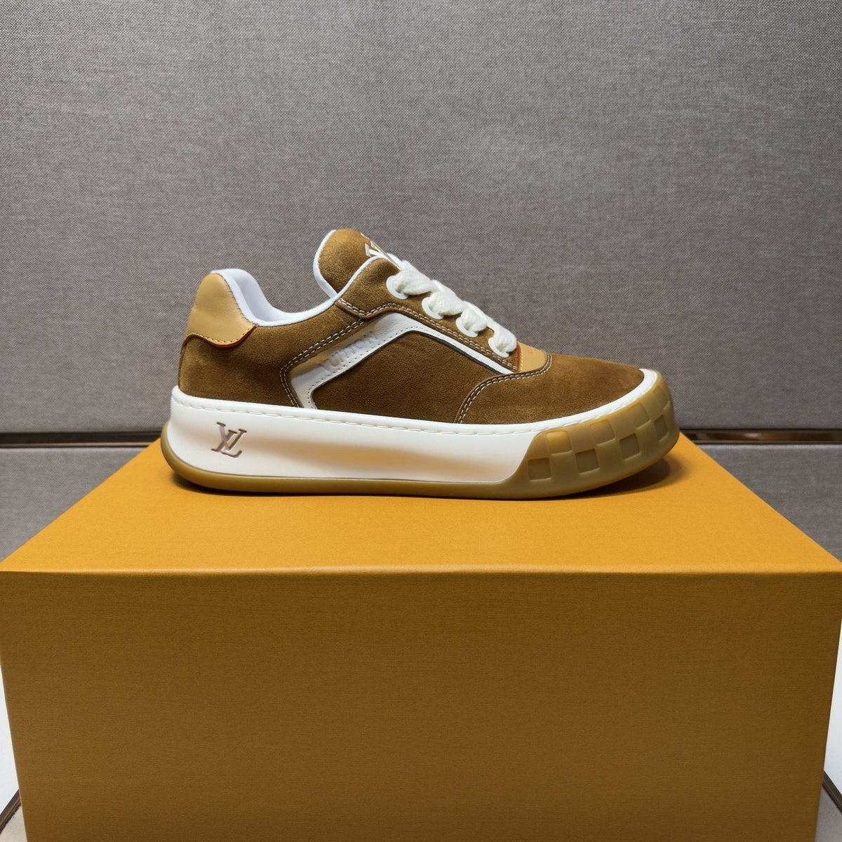 Louis Vuitton Panelled Gum Sole Sneakers — front