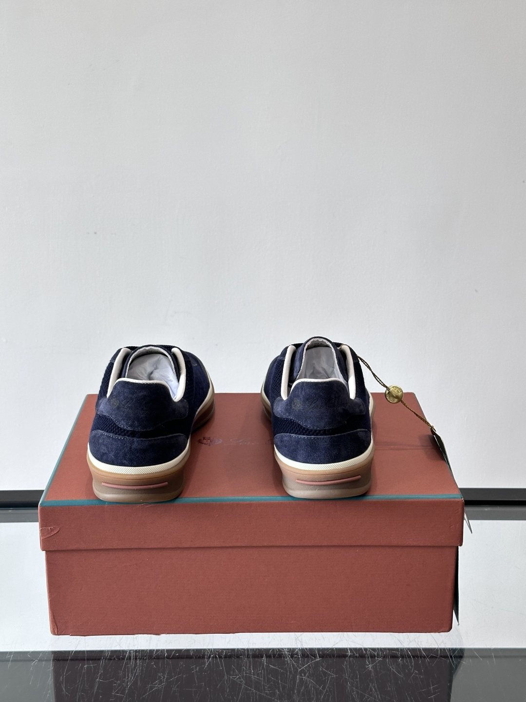 Loro Piana Black Cream Sole Sneakers — back
